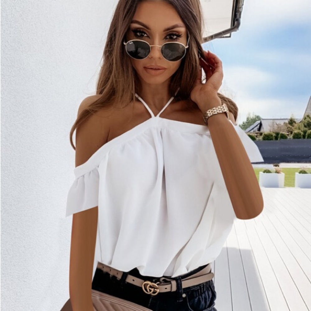Shailay || Woman’s White Offshoulders White Blouse size S